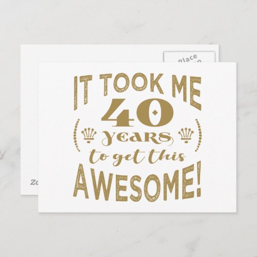 40e verjaardag Geweldige Briefkaart (Voorkant / Achterkant)