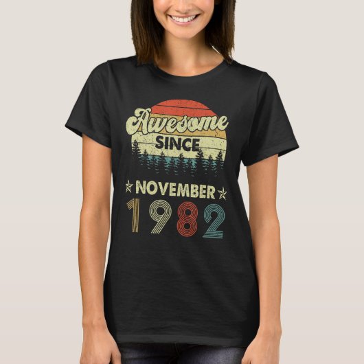 40e verjaardag Geweldige sinds november 1982 40 ja T-shirt (Voorkant)