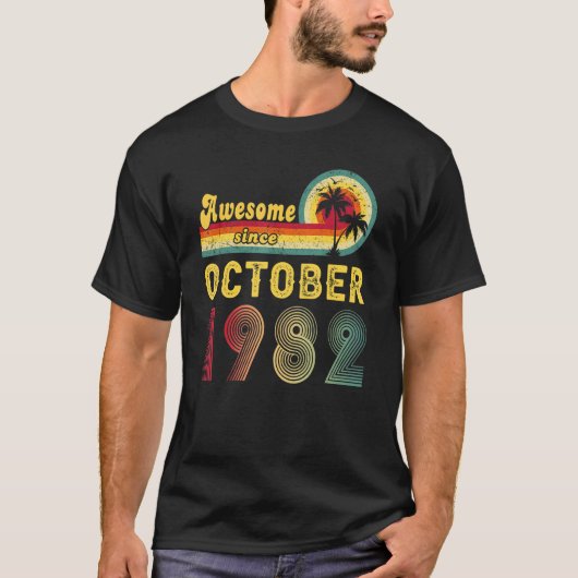 40e verjaardag Geweldige sinds oktober 1982 40 jaa T-shirt (Voorkant)