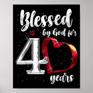 40e verjaardag Gezegend door God voor 40 jaar verj Poster