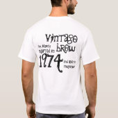 40e verjaardag Gift 1974 Brew V3 T-shirt (Achterkant)