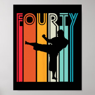 40e verjaardag Gift Karate Retro Taekwondo Martial Poster