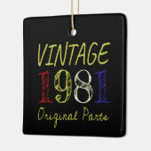 40e verjaardag  gift retro 1981 keramisch ornament (Links)