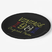 40e verjaardag  gift retro 1981 papieren bordje (Gekanteld)