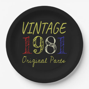 40e verjaardag gift retro 1981 papieren bordje