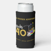 40e verjaardag gitaren Muziek Rocks 40 Seltzer Blikjeskoeler (Seltzer Voorkant)