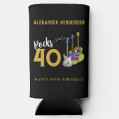 40e verjaardag gitaren Muziek Rocks 40 Seltzer Blikjeskoeler (Achterkant)