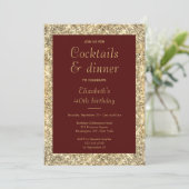 40e verjaardag Glam Burgundy Gold Kaart (Staand voorkant)