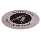 40e verjaardag Glitter Champagne Toast Blush Pink Snijplank (Hoek)