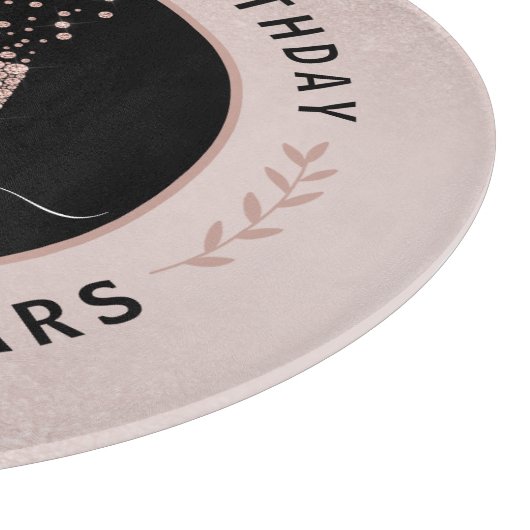 40e verjaardag Glitter Champagne Toast Blush Pink Snijplank (Hoek)