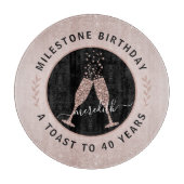 40e verjaardag Glitter Champagne Toast Blush Pink Snijplank (Voorkant)