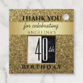 40e Verjaardag Glitter Goud Bedankt Bedankjes Labels (Achterkant)