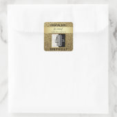 40e Verjaardag Glitter Goud Bedankt Vierkante Sticker (Tas)
