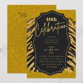 40e verjaardag Gold Animal Print Glitter Glam Kaart (Voorkant / Achterkant)