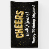 40e verjaardag Gold Balloons Cheers tot 40 jaar Spandoek (Verticaal)