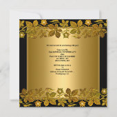 40e verjaardag Gold Black Floral Kaart (Achterkant)