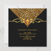 40e verjaardag Gold Black Leopard Cheetah Jewel Kaart (Achterkant)