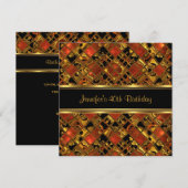 40e verjaardag Gold Black Red Abstract Kaart (Voorkant / Achterkant)