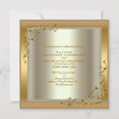 40e verjaardag Gold Cream Floral Kaart (Achterkant)