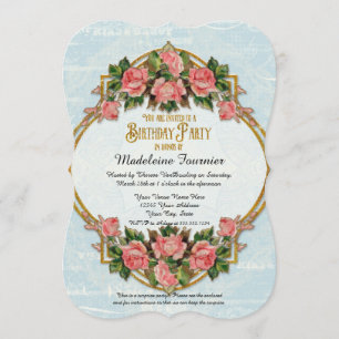 40e verjaardag Gold Glitter Rozen Kaart