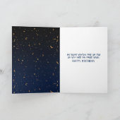 40e verjaardag Gold Mylar ballon en Confetti Card Kaart (Binnen)