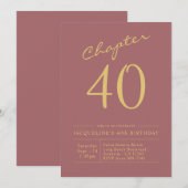 40e verjaardag Gold Pink Kaart (Voorkant / Achterkant)