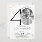 40e verjaardag Gold-uitnodiging met foto Kaart (Voorkant)