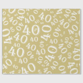 40e verjaardag Gold/White Random Number Pattern 40 Cadeaupapier (Vlak)