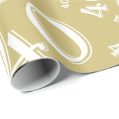 40e verjaardag Gold/White Random Number Pattern 40 Cadeaupapier (Rol Hoek)