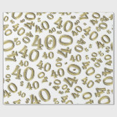 40e verjaardag Gold/White Random Number Pattern 40 Cadeaupapier (Vlak)