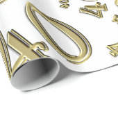 40e verjaardag Gold/White Random Number Pattern 40 Cadeaupapier (Rol Hoek)