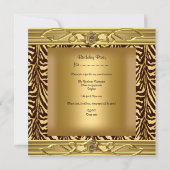 40e verjaardag Gold Zebra Black Kaart (Achterkant)