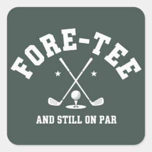 40e verjaardag golf 40e verjaardag cadeau golferen vierkante sticker