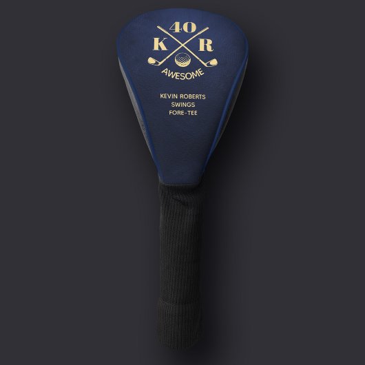 40e verjaardag Golf 50e 60e Monogram Royal Blue Golfheadcover