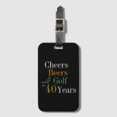 40e verjaardag Golf Cheers Beers Bagagelabel (Voorkant (verticaal))