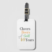 40e verjaardag Golf Cheers Beers Minimal Bagagelabel (Voorkant (verticaal))