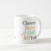 40e verjaardag Golf Cheers Beers Minimal Koffiemok (Voorkant rechts)