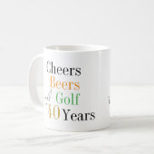 40e verjaardag Golf Cheers Beers Minimal Koffiemok (Voorkant links)
