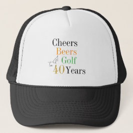 40e verjaardag Golf Cheers Beers Minimal Trucker Pet
