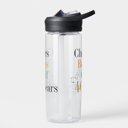 40e verjaardag Golf Cheers Beers Minimal Waterfles (Links)