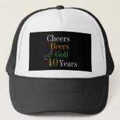 40e verjaardag Golf Cheers Beers Trucker Pet (Voorkant)