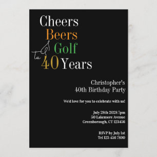 40e Verjaardag Golf Cheers Biertjes Feestje Kaart