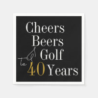 40e verjaardag Golf Proost Beers Zwart Goud Party
