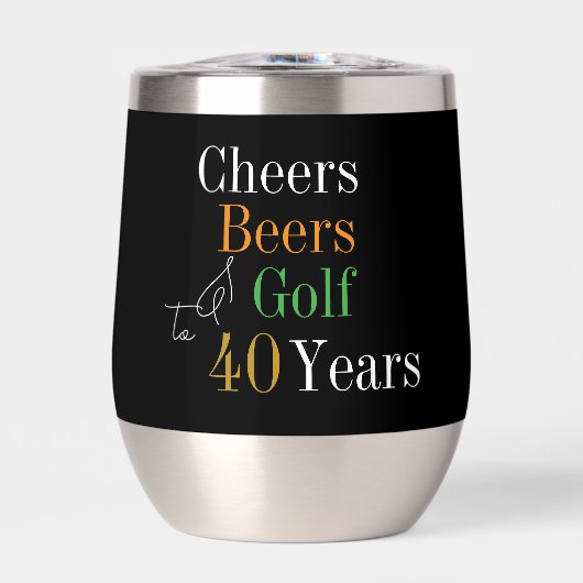 40e verjaardag golf proost bier zwart goud feestje (Voorkant)