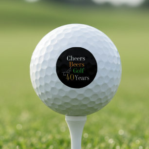 40e verjaardag Golf Proost en bieren Zwart en Goud Golfballen