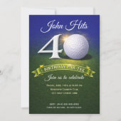 40e Verjaardag Golf Thema Kaart (Voorkant)