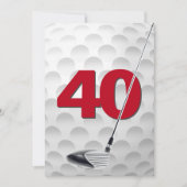 40e verjaardag golf themafeest kaart (Voorkant)