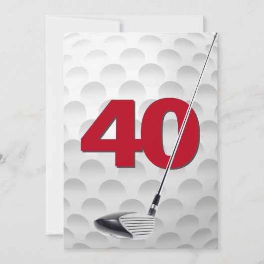 40e verjaardag golf themafeest kaart (Voorkant)