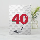 40e verjaardag golf themafeest kaart (Staand voorkant)