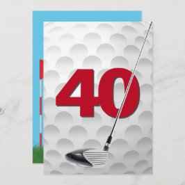 40e verjaardag golf themafeest kaart